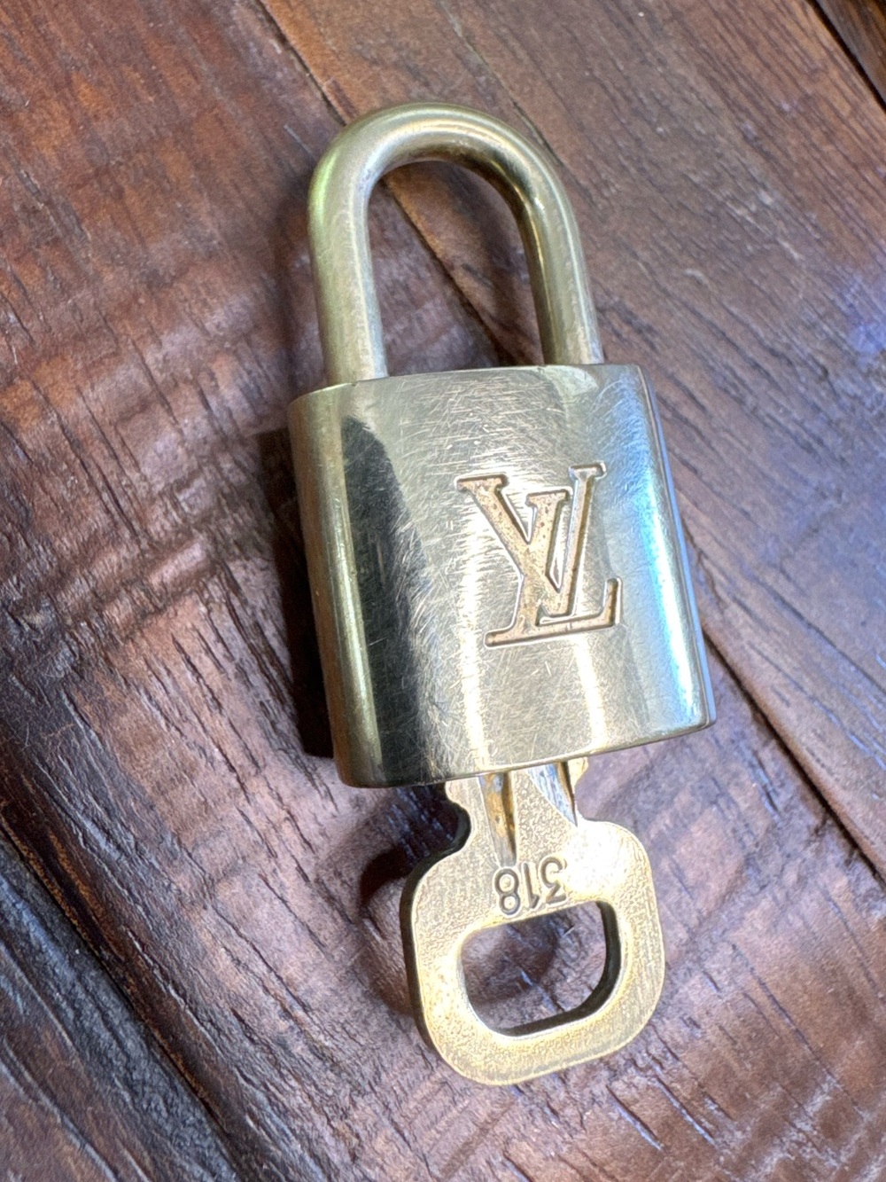 Louis Vuitton #318 Gold Padlock with Key